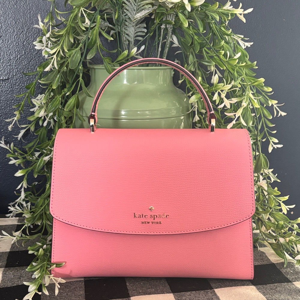 kate spade Darcy grapefruit refined grain top-handle satchel